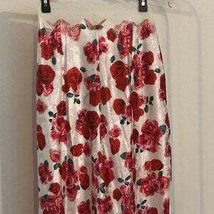 For Love And Lemons White Skirt Red Rose, XL